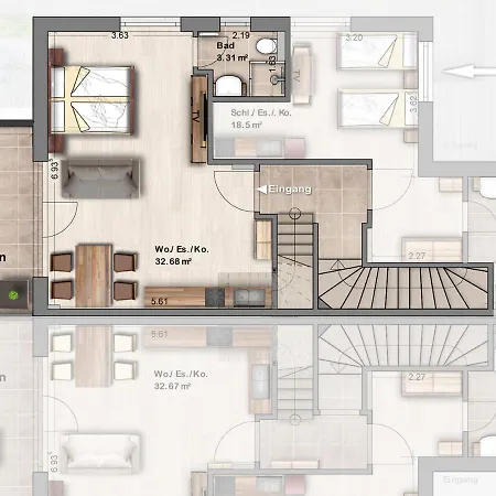 -neubau- 42 Qm Balkon-apartment